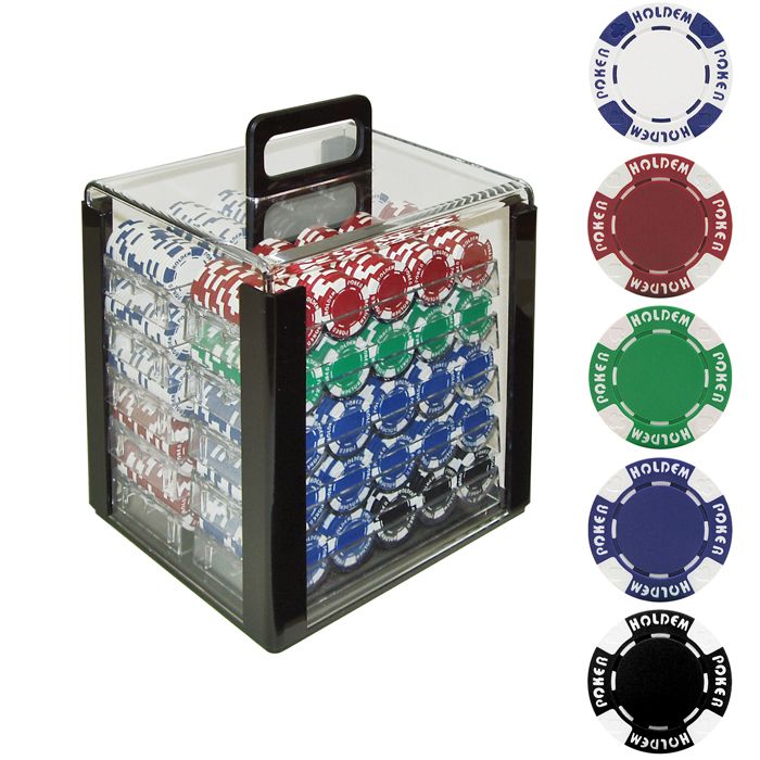 Trademark Poker 1000 11.5G Holdem Poker Chip Set w Acrylic Carrier by Hunting Accessories