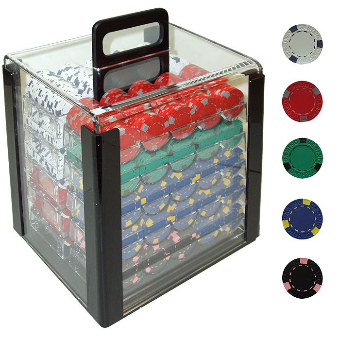Trademark Poker 1000 13 Gram Pro Clay Casino Poker Chips in Acrylic by Hunting Accessories