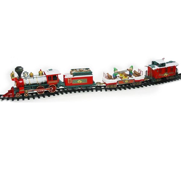 New Bright Battery Operated Winter Bell Christmas Train Set 