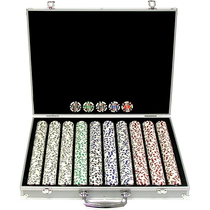 Trademark Poker 1000 11.5g 4 Aces Poker Chip Set w/Aluminum Case