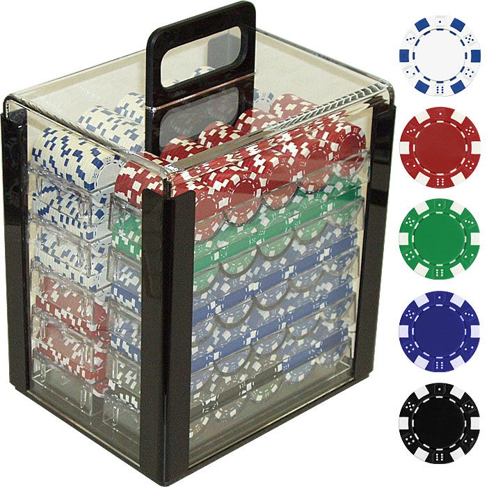 Trademark Poker 1000 11.5 Gram DICE-STRIPED Poker Chips in Acrylic by 
