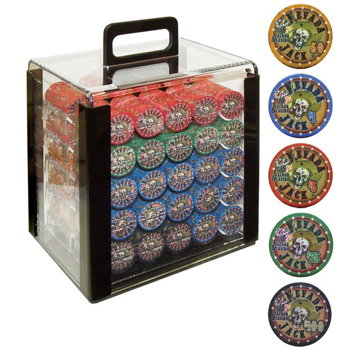 Trademark Poker 1000 10g Nevada Jacks Poker Chips in Acrylic Carrier by 