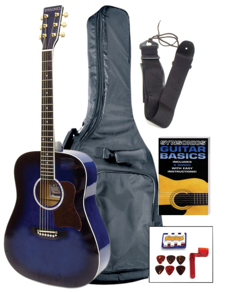 Synsonics dreadnought guitar outfit - blueburst at Kmart.com