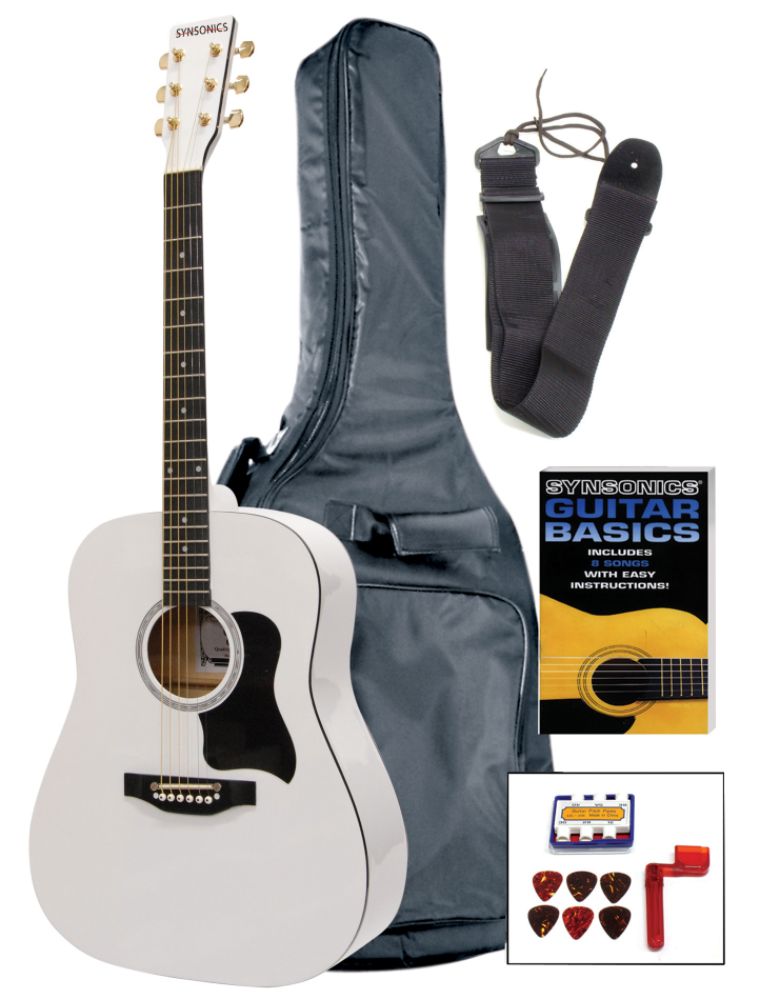 SYNSONICS DREADNOUGHT GUITAR OUTFIT - WHITE at Kmart.com