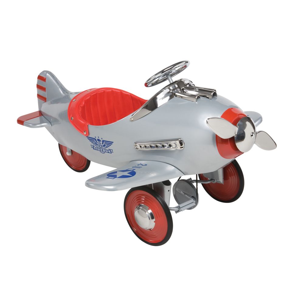 Air Flow Silver Pursuit Pedal Plane Children's Toys