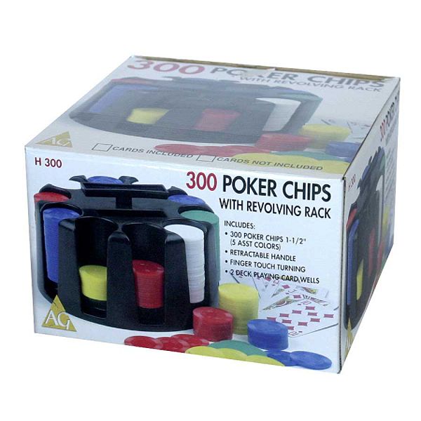 300 Poker Chips With Revolving Rack JHH300