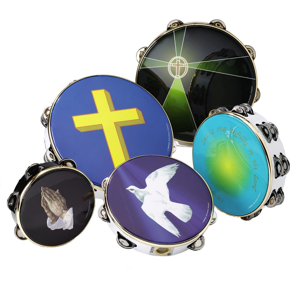 Tambourine, 10" Diameter, 8 Pairs Jingles x 2 Rows, 'Praying Hands' Graphic at Sears.com