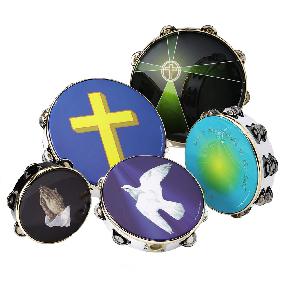 Tambourine, 10" Diameter, 8 Pairs Jingles x 2 Rows, 'Religous Dove' Graphic at Sears.com