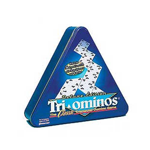 Deluxe Tri-ominos in a Triangular Tin Children's Toys