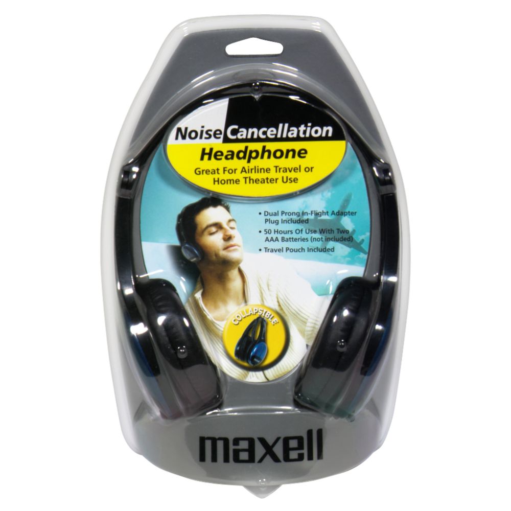 Maxell Lightweight Noise Cancellation Headphone, 1 each