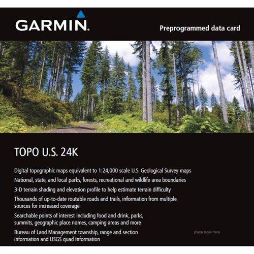 Garmin TOPO U.S. 24K West MicroSD Card with SD Card Adapter