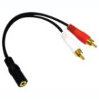 3.5mm Stereo Female To 2 RCA Male Y Cable
