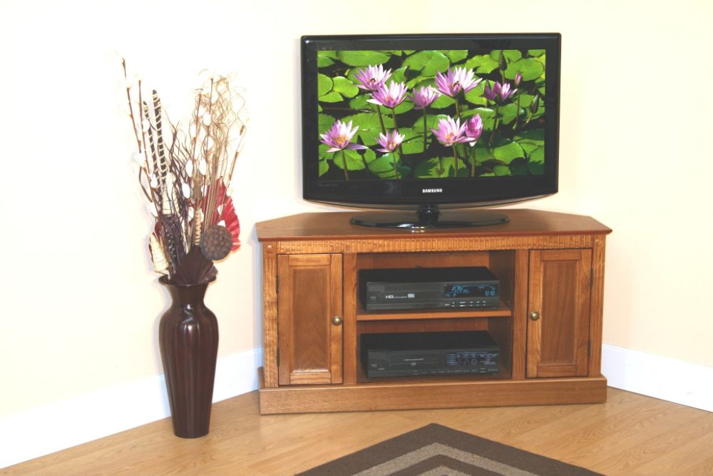 Premier RTA / Simple Connect 42"  Corner TV Stand Oak Finish (No Tools Required For Assembly) at Sears.com