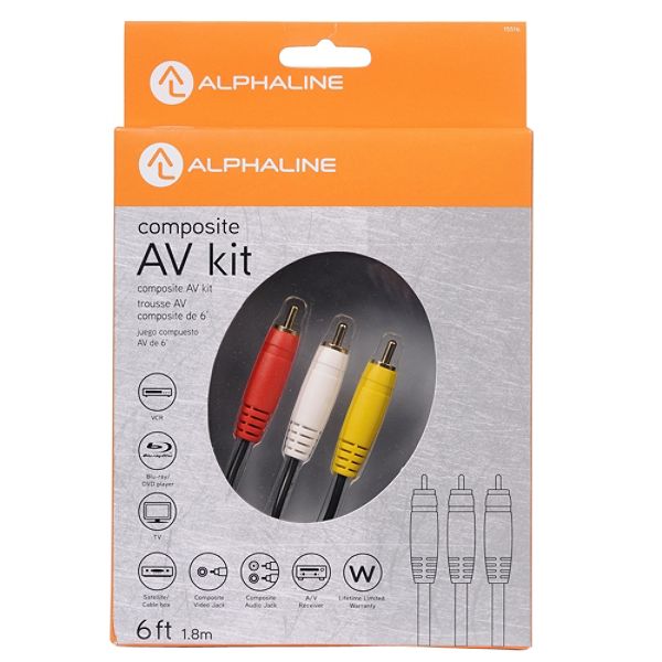 Alphaline 6 Ft. Composite Cable Av Kit SAV004