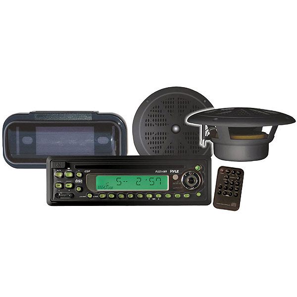 Pyle Marine CD/MP3 Player Receiver With Speakers And Splash Proof