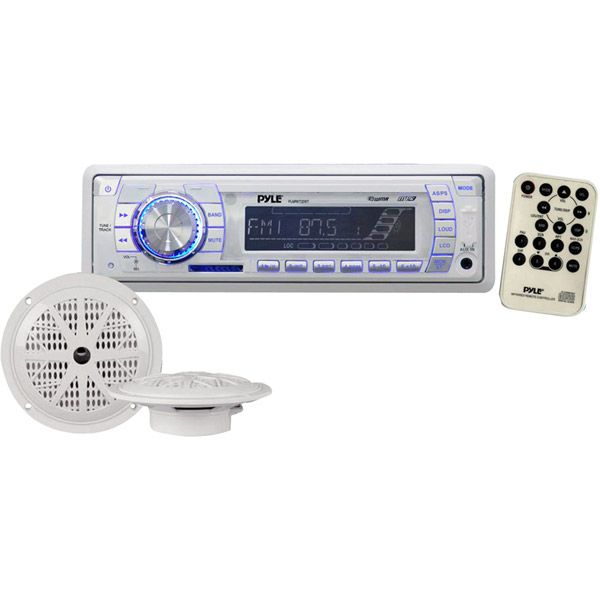 Pyle 200-Watt Marine Receiver with Dual 5 1/4" Speakers - PLMRKT32WT