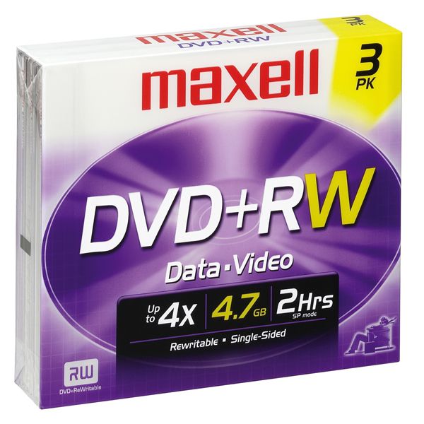 Maxell DVD RW Blank Media  3 pk  4 7GB