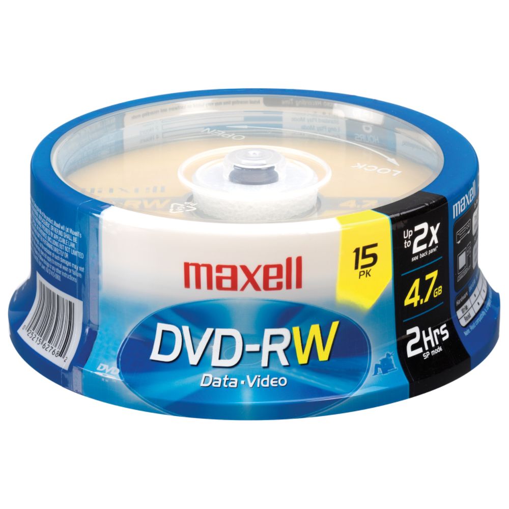 Maxell DVD-RW Media, Spindle / 15 pk. at Sears.com