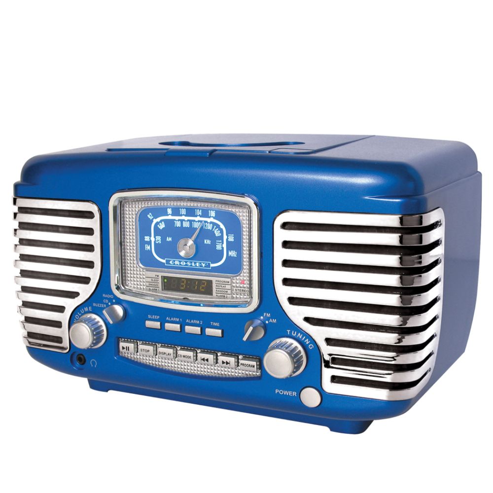 Crosley - Corsair Clock Radio with CD Player & AM/FM Radio, Blue