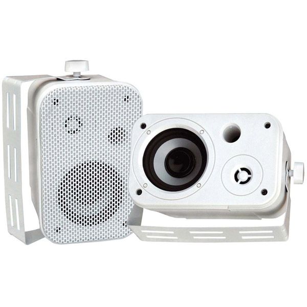 Pyle - 3.5" White Indoor/Outdoor Waterproof Speakers