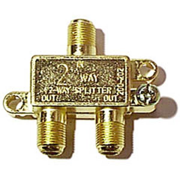 Steren Mini 5-900MHz Gold Plated F Splitter - 2-Way Gold Plated