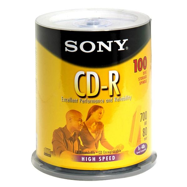 Blank CDs Sony Cd-r, 100 Pk. / High Speed 100CDQ80LS3/T