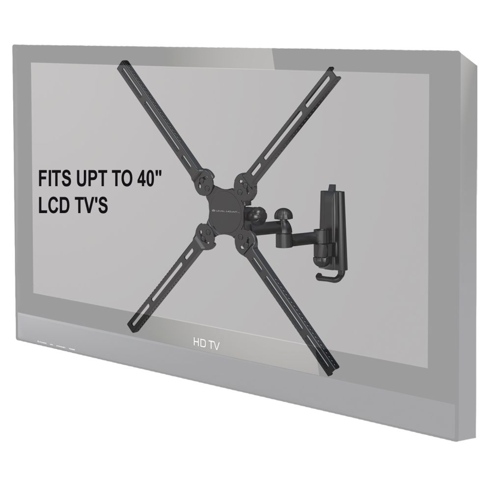 Level Mount FULL MOTION  MOUNT FITS UP TO 40" TV'S AND 100 LBS.