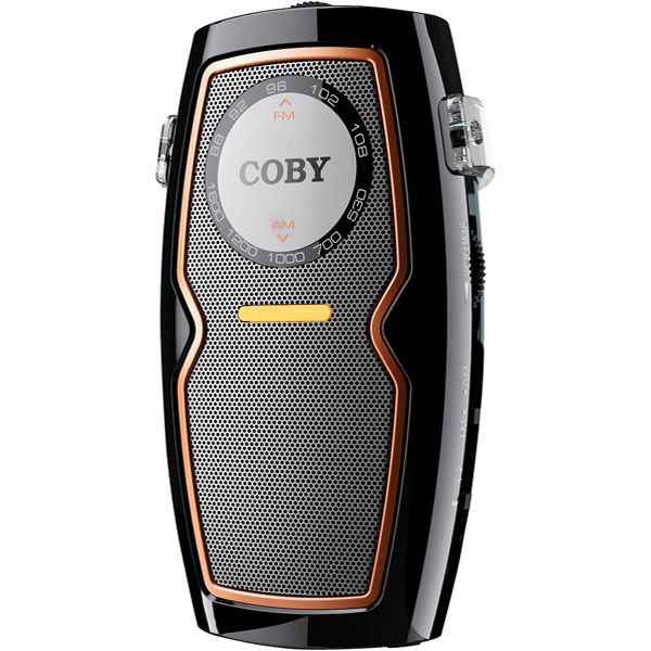 Coby Pocket AM/FM Radio With Speaker - Black