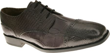 Men's Stanza 24131 - Gray Croco/Lizard Print Leather w/Genuine Snake