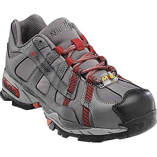 Nautilus Safety Footwear Women's Work Shoes Steel Toe Athletic Grey/Red 01356 at Sears.com