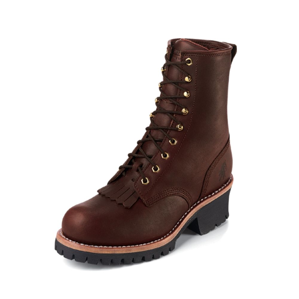 Chippewa Men's Boots Logger Leather Steel Toe 8" Redwood 72258 Wide Avail at Sears.com