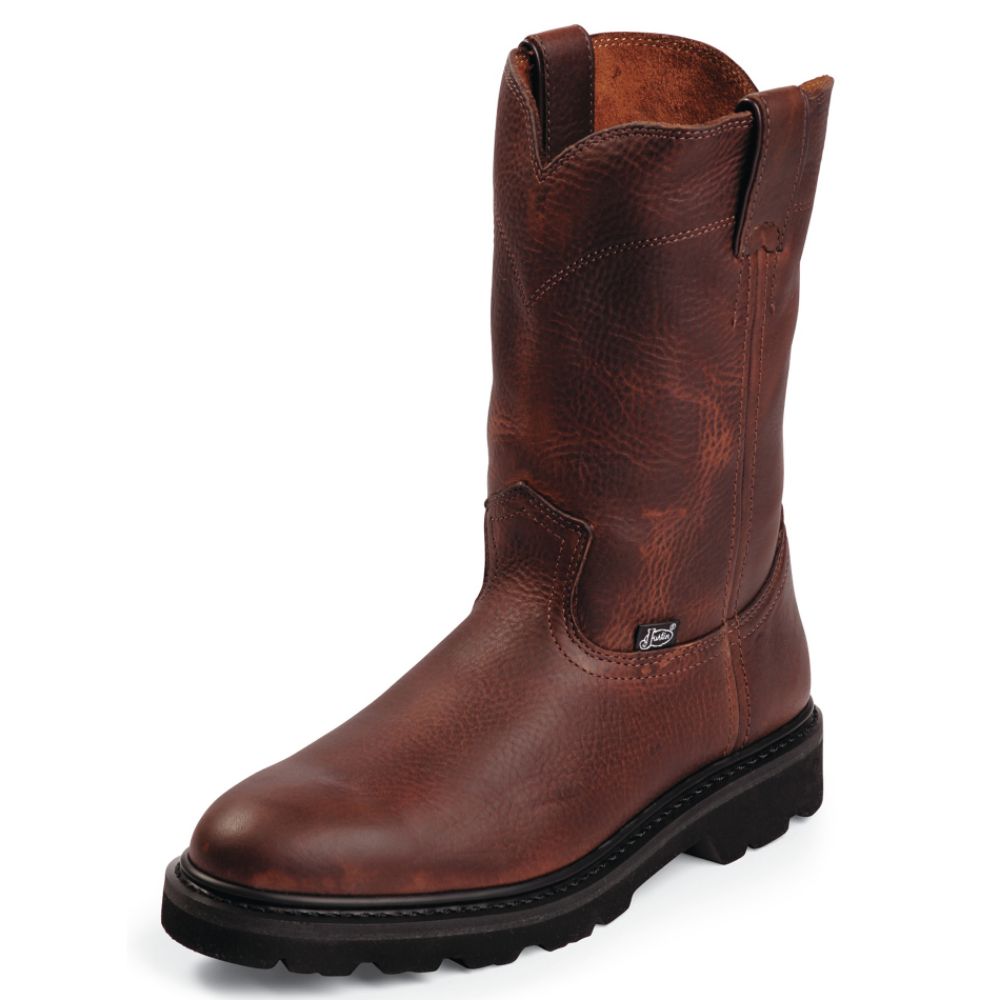 Justin Original Work Boot Men's Work Boots Leather 10" Tan WK4905 Wide Avail