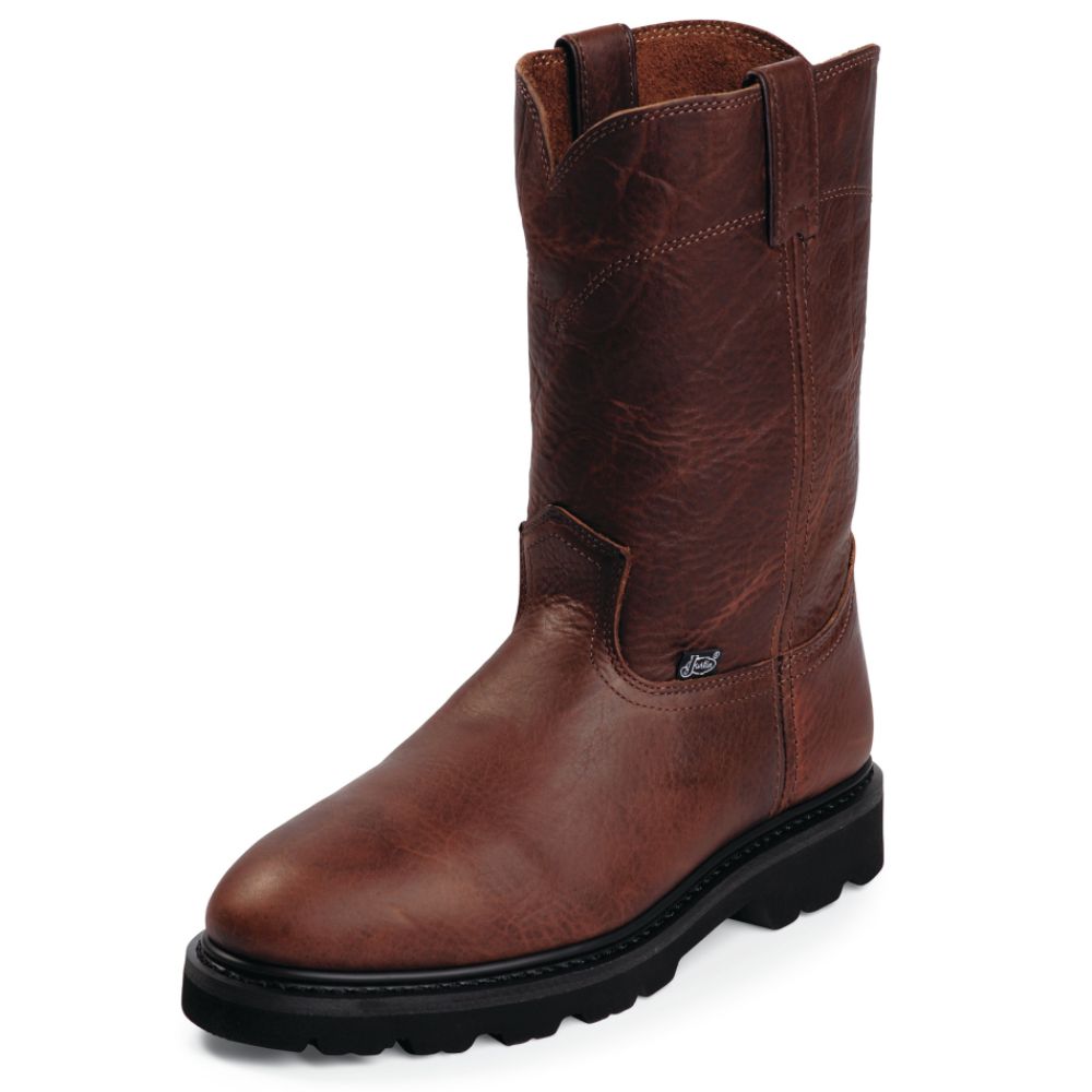 Justin Original Work Boot Men's Work Boots Leather Steel Toe 10" Tan WK4906 Wide Avail at Sears.com