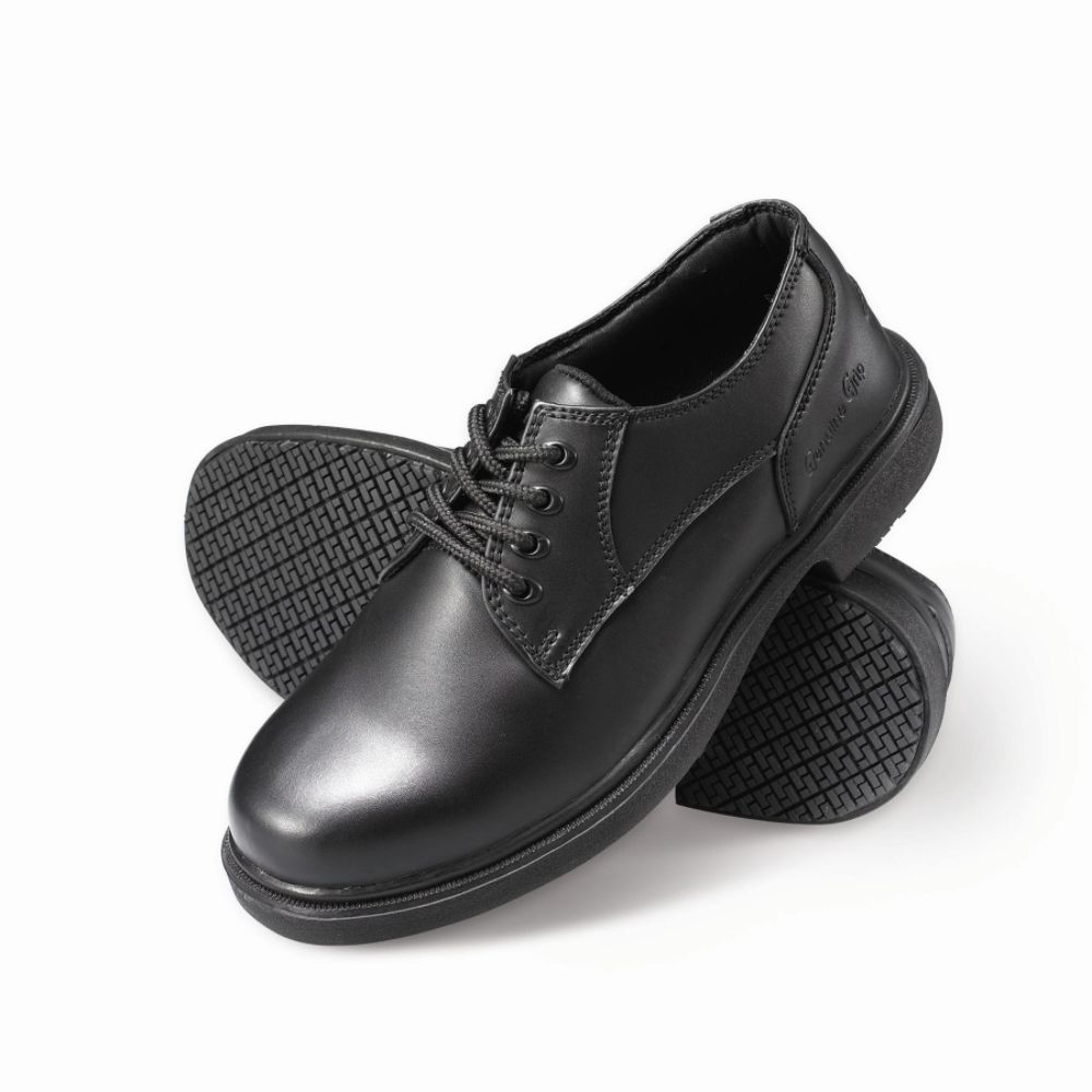  Work Shoes on Genuine Grip Men S Slip Resistant Oxfords Work Shoes  7100 Black