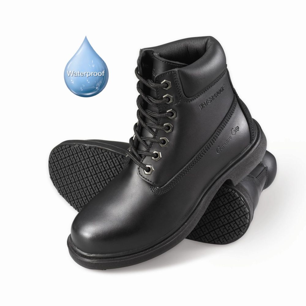 Genuine Grip Women's Slip-Resistant Waterproof Work Boots #760 Black at Kmart.com