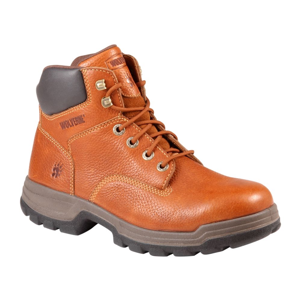 Wolverine Men's Work Boot Leather Safety Toe Waterproof Insole - Brown W08308