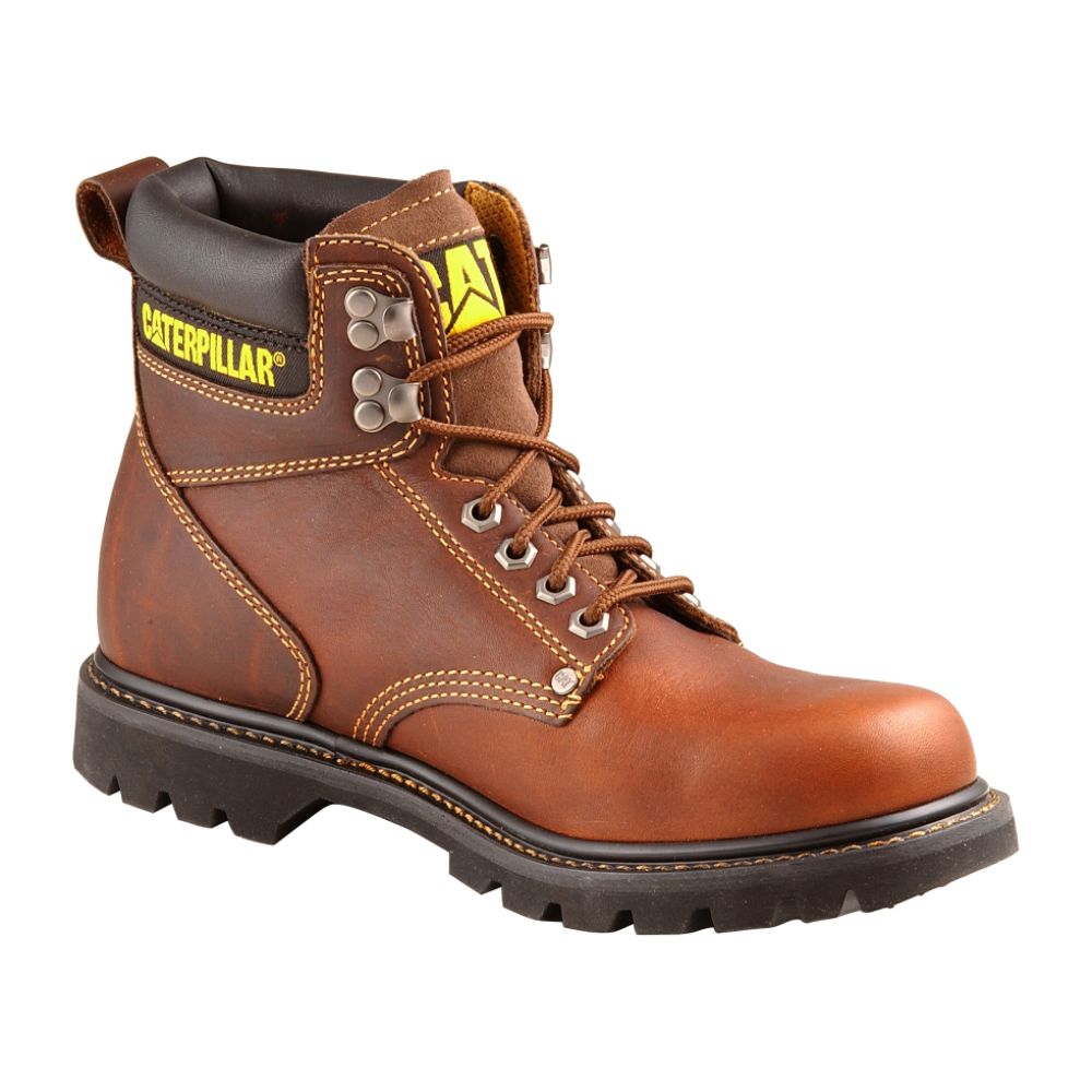 Caterpillar Men's Work Boots Second Shift Leather 6" Brown P72365 Wide Avail