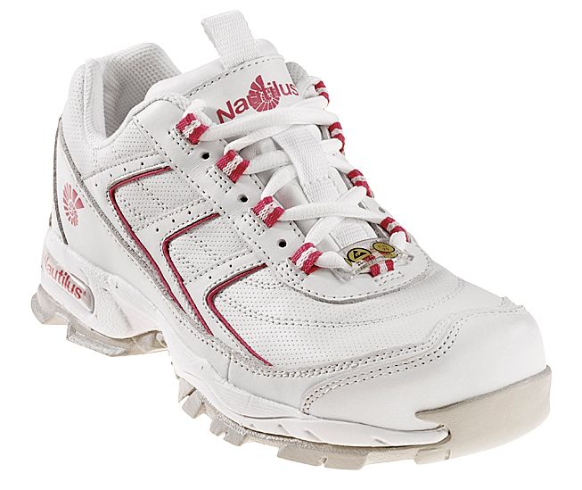 Nautilus Safety Footwear Women's Work Shoes Steel Toe Athletic White/Red 01372 Wide Avail at Sears.com