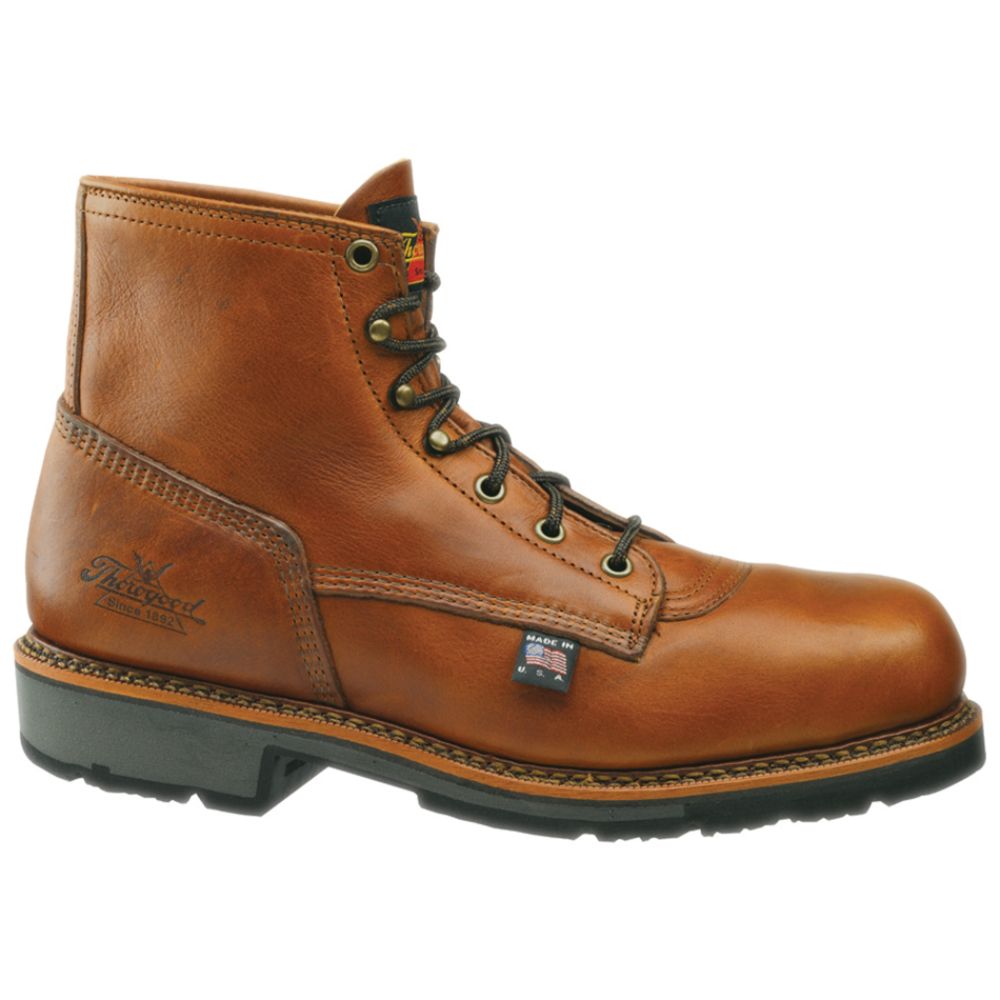 Steel  Shoes on Thorogood Men S Work Boots American Heritage Leather Steel Toe Brown