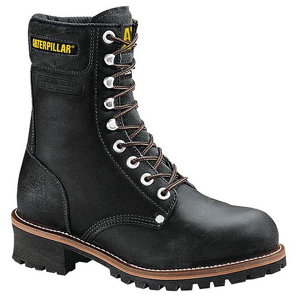 Caterpillar+Men%27s+Work+Boots+Logger+Steel+Toe+9%22+Black+P88033+Wide