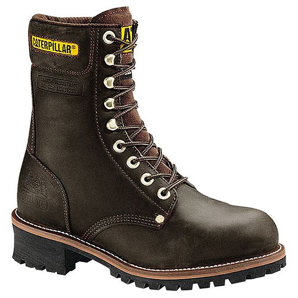 Caterpillar+Men%27s+Work+Boots+Logger+Steel+Toe+9%22+Brown+P88034+Wide