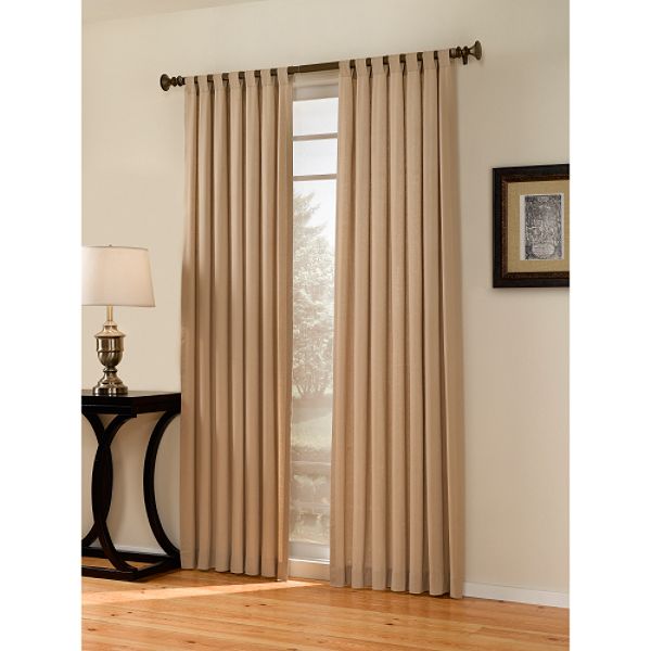 Jaclyn Smith Traditions Faux Linen Taupe Window Panel