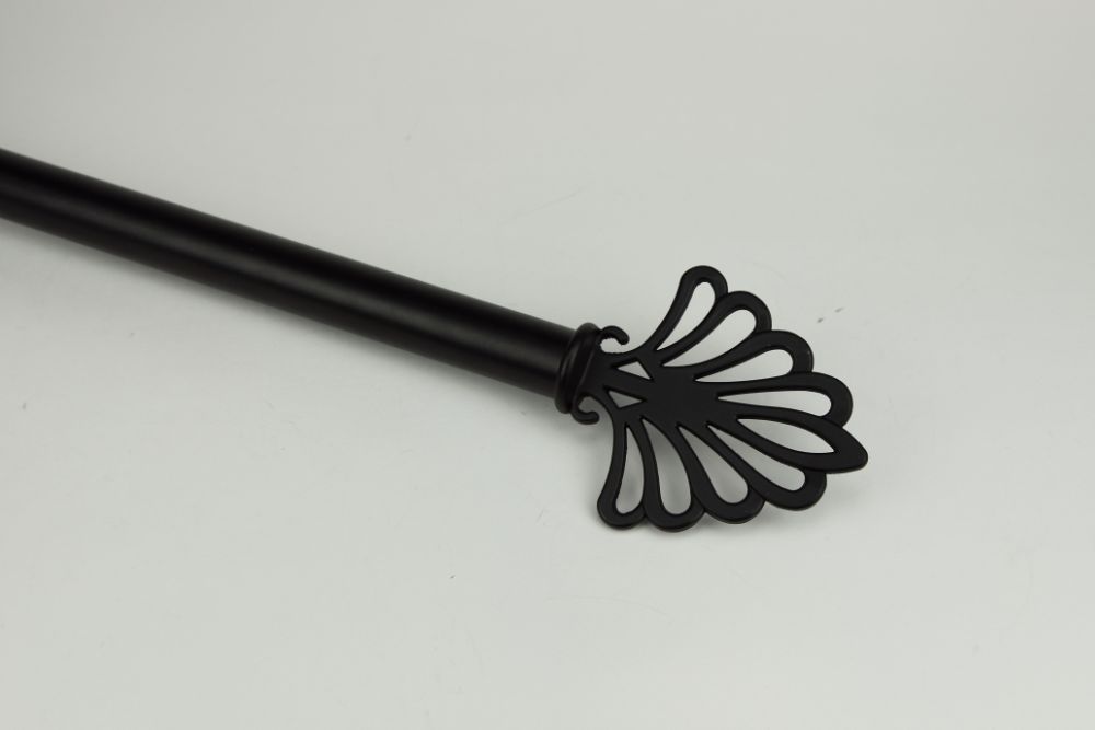 Rod Desyne 21B99 Decorative 3/4" Drapery Rod 120"-160" w/ Fan Finials - Black at Kmart.com