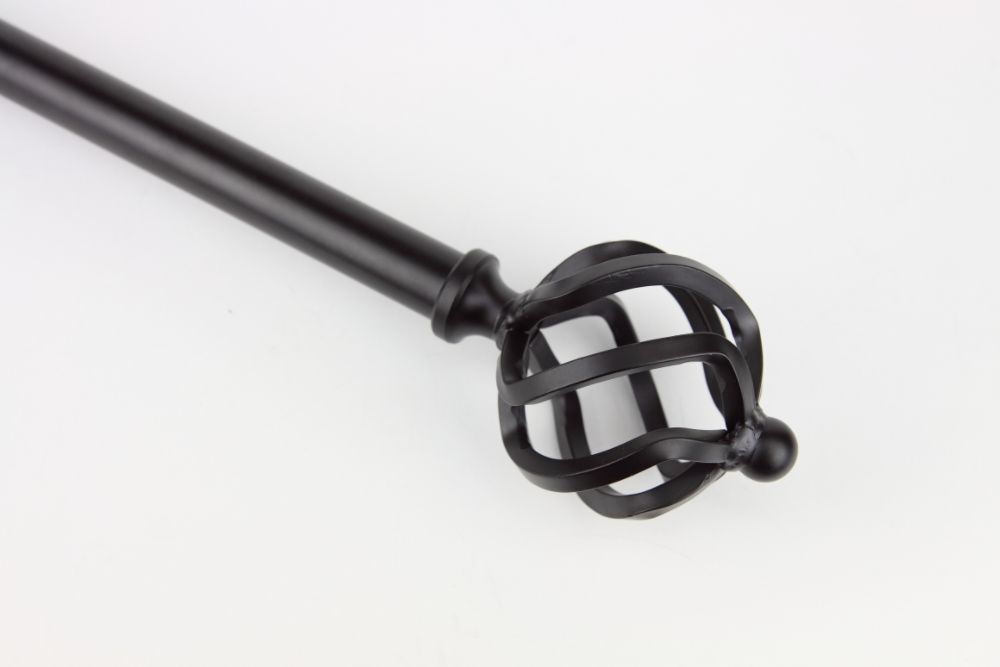 Rod Desyne 42B66 Decorative 3/4" Drapery Rod   66"-120" w/ Twist Finials - Black at Kmart.com