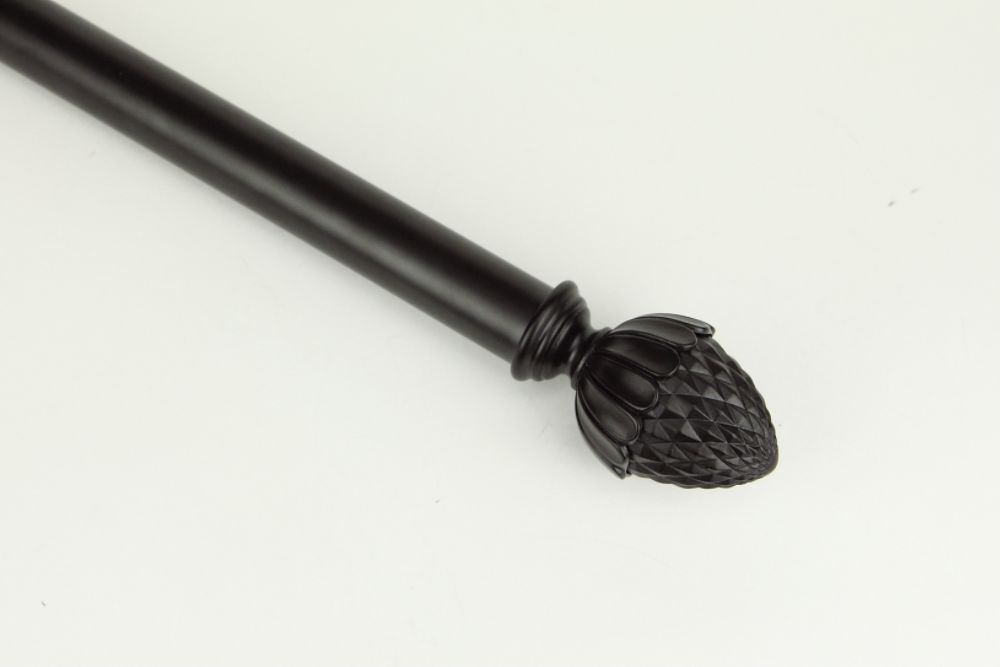 Rod Desyne 67B66 Decorative 3/4" Drapery Rod   66"-120" w/ Acorn Finials - Black at Kmart.com