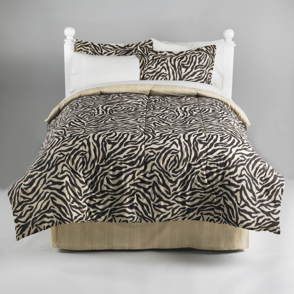 Zebra Print Bedding on Essential Home Zebra Print Complete Bed Set Reviews   Mysears