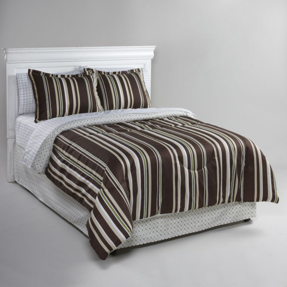 Essential Home Brown Stripe Complete Bed Set at Kmart.com
