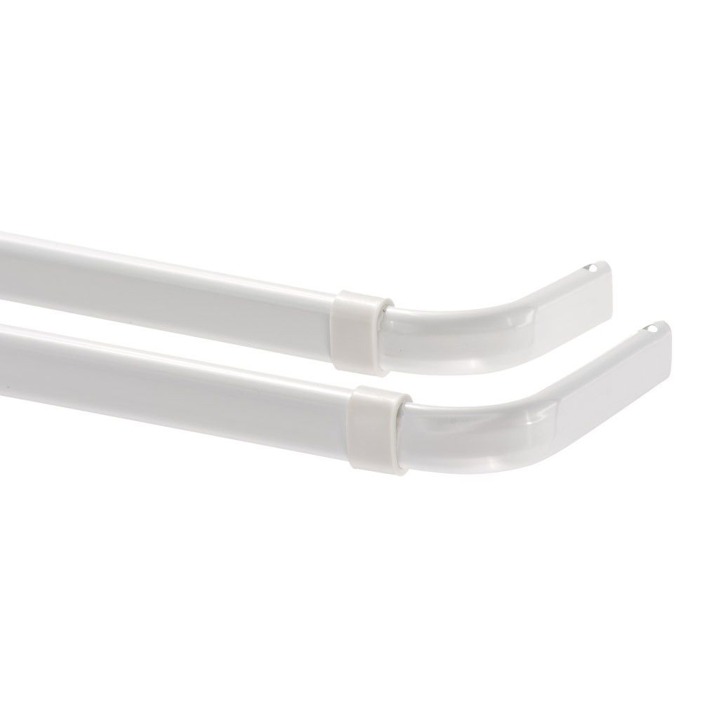 Essential Home Heavy Duty Double Curtain Rod Set Adjustable 84120 Inches