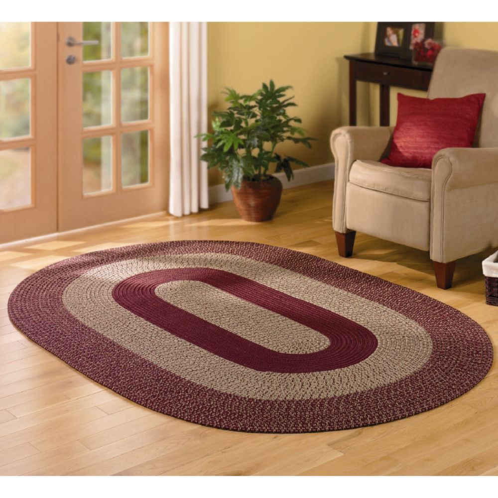 Essential Home Burgundy Braided Rug 60X90