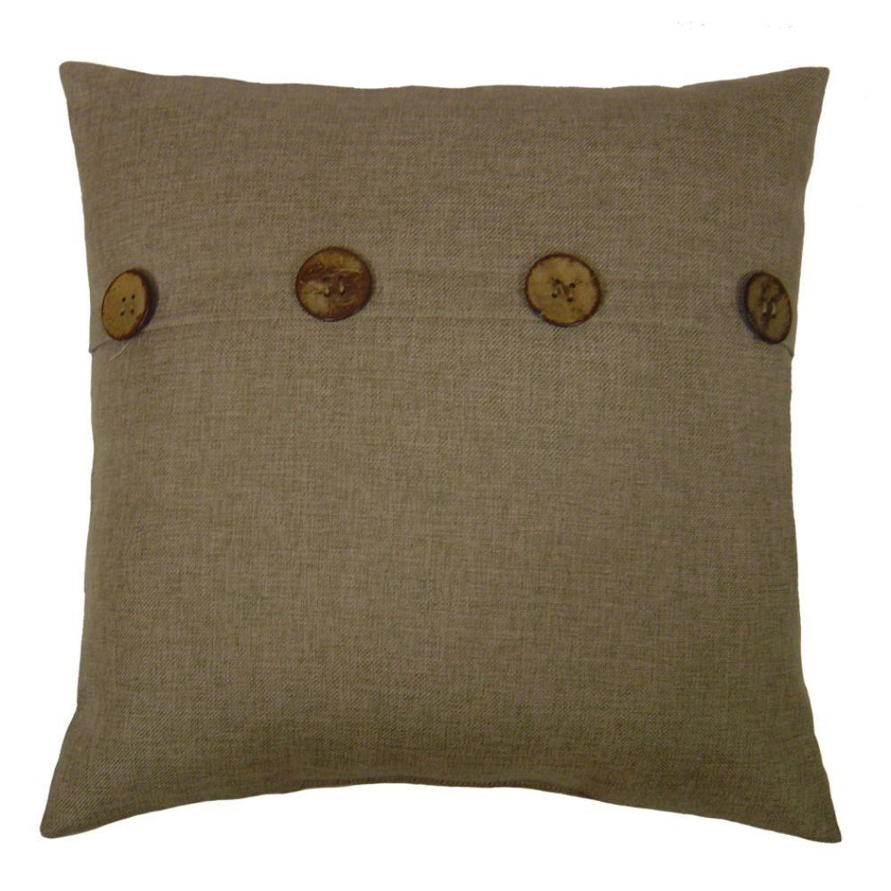 Jaclyn Smith Traditions Faux Linen Decorative Pillow With Button Pillow, Taupe at Kmart.com